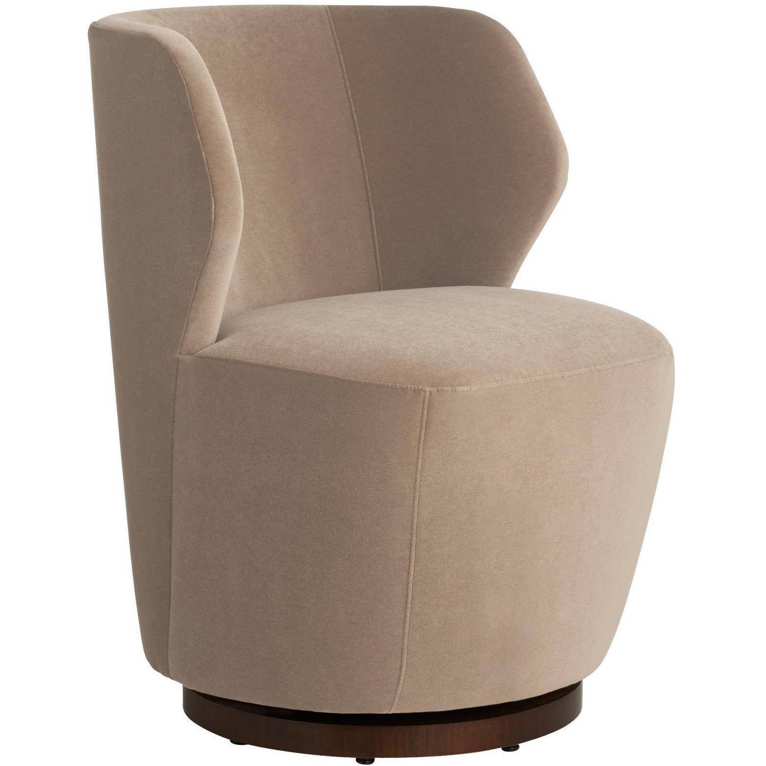Poppy Cocoa and Dark Walnut Swivel Chair