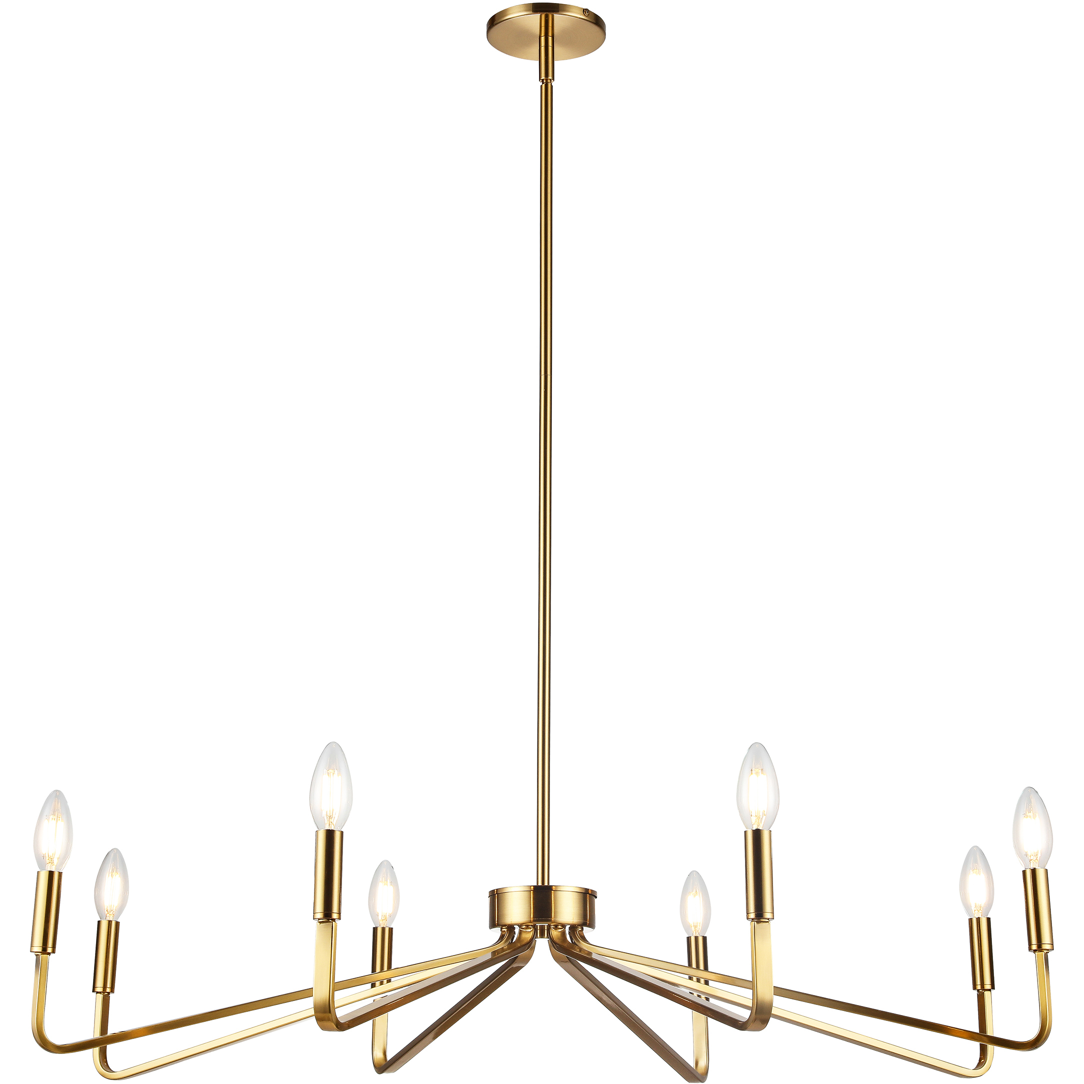 Clayton 8 Light 38 inch Aged Brass Chandelier Ceiling Light
