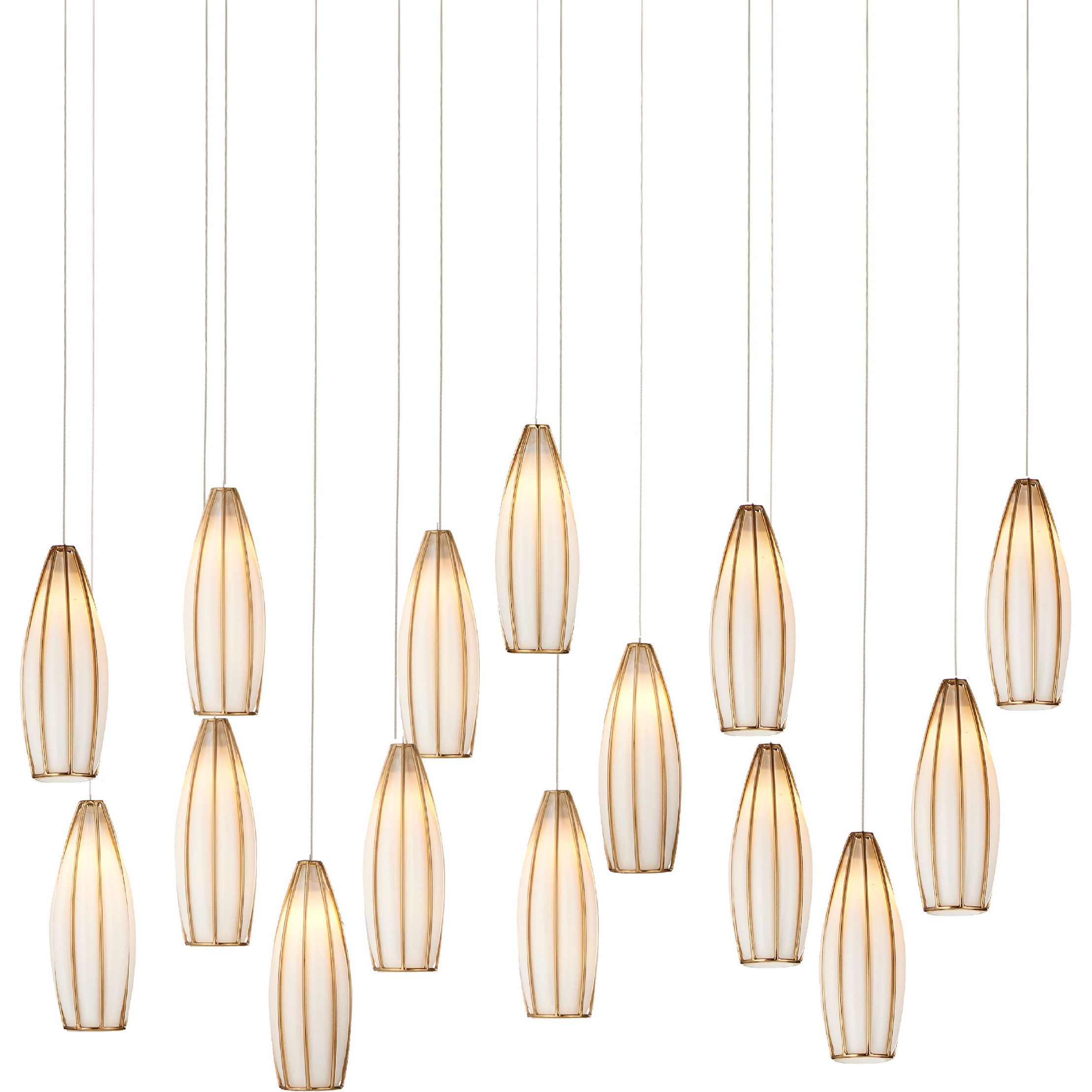 Parish 15 Light 48 inch Silver Multi-Drop Pendant Ceiling Light