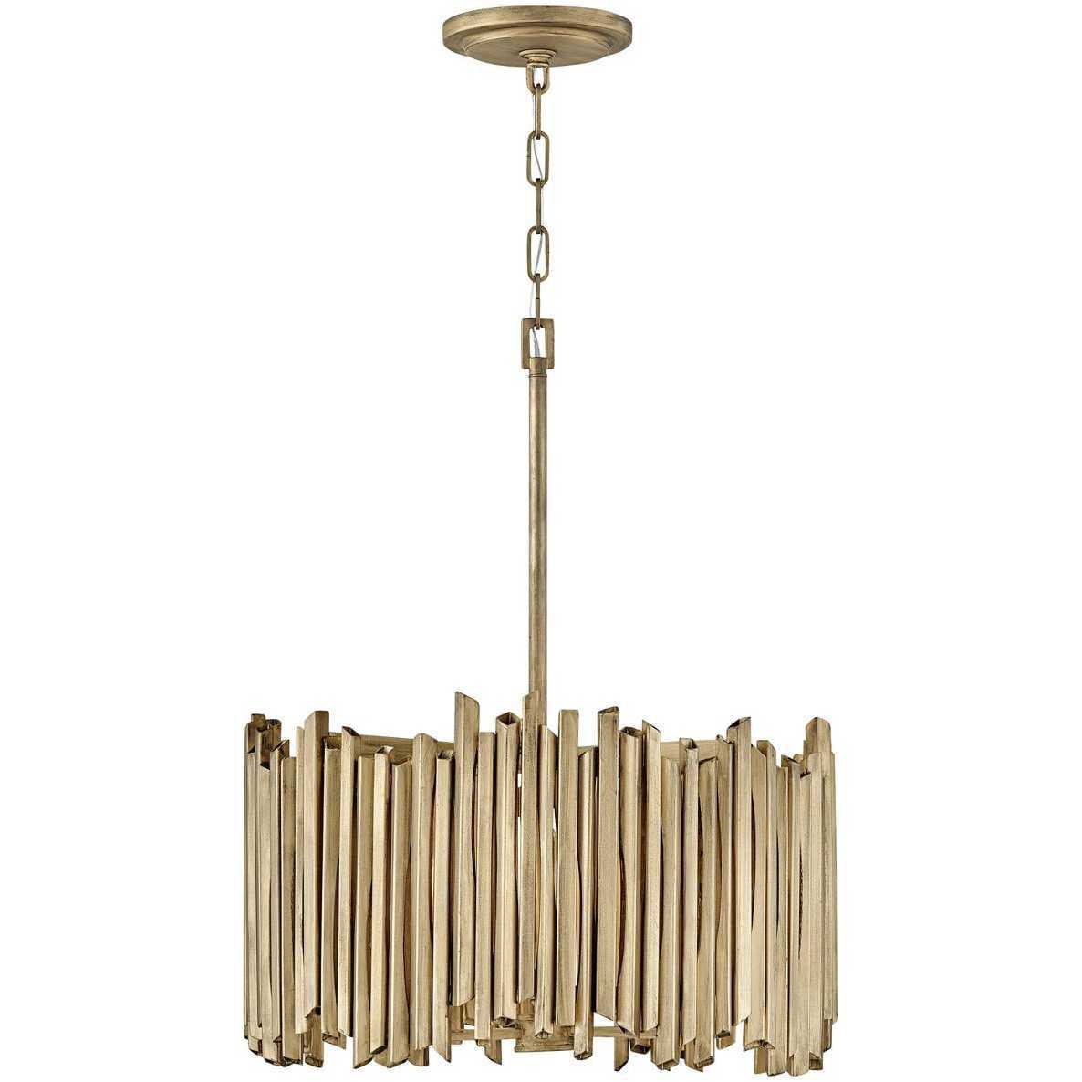 Lisa McDennon Roca 3 Light 20 inch Burnished Gold Indoor Pendant Ceiling Light, Convertible to Semi-Flush