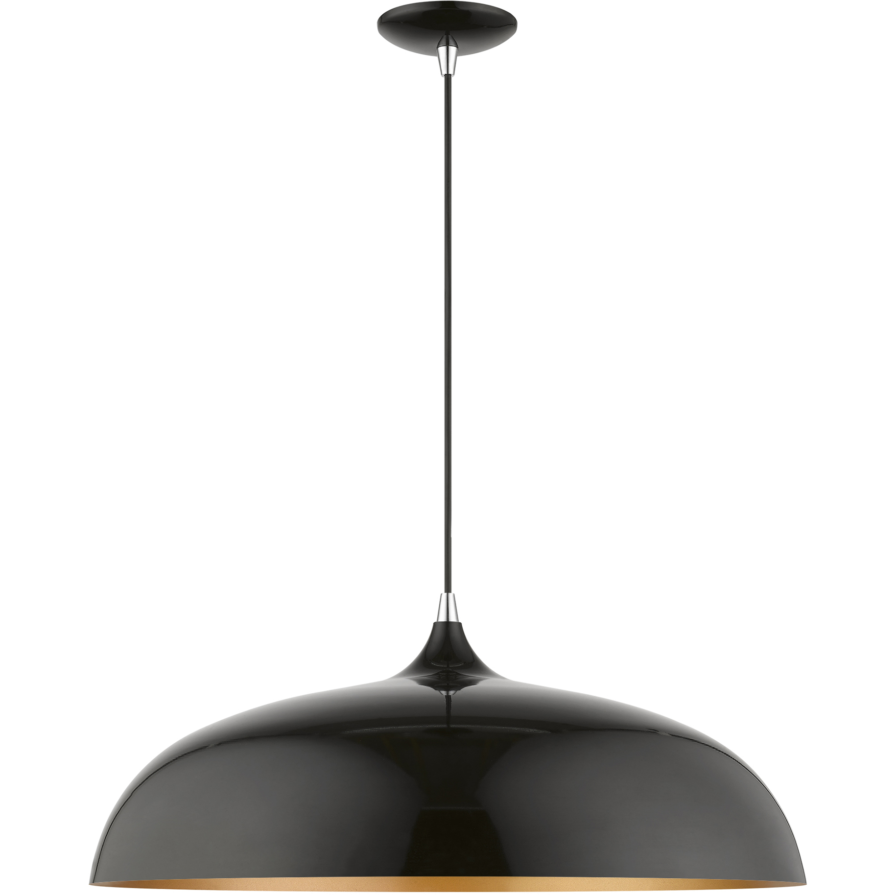 Amador 3 Light 23.75 inch Shiny Black with Polished Chrome Accents Pendant Ceiling Light, Large