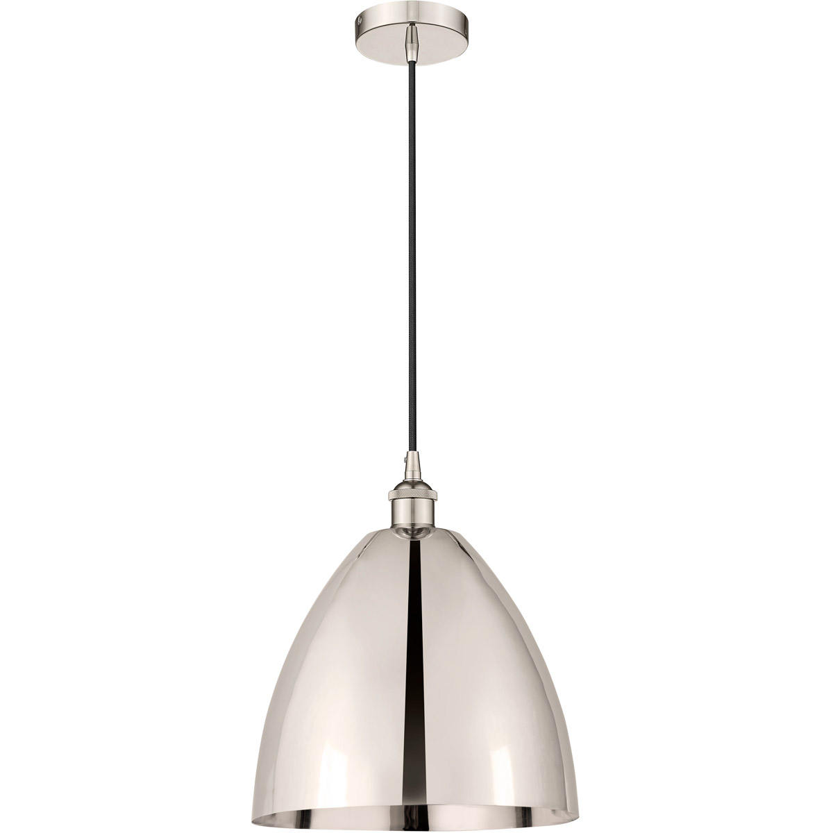 Edison Dome LED 12 inch Polished Nickel Mini Pendant Ceiling Light