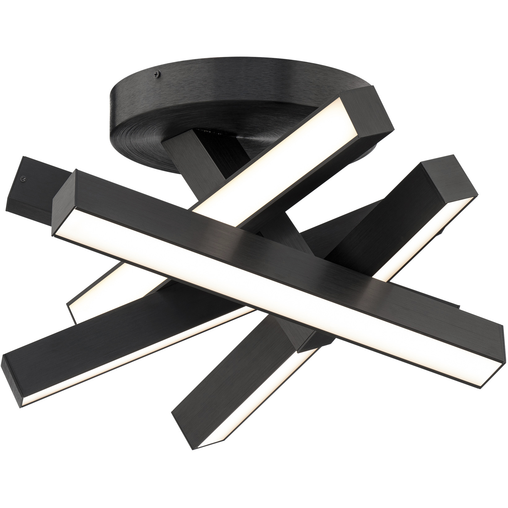 Chaos 1 Light 17.3 inch Black Semi-Flush Mount Ceiling Light