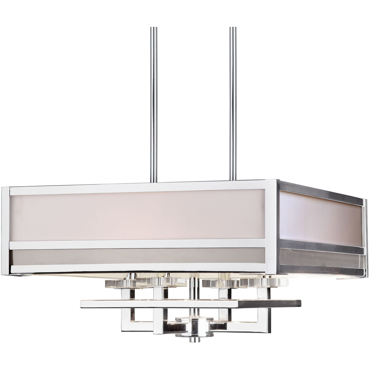 Ione 4 Light 20.5 inch Chrome Square Pendant Ceiling Light