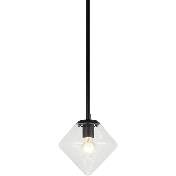 Novo 1 Light 7.88 inch Black Chandelier Ceiling Light in Black and Clear