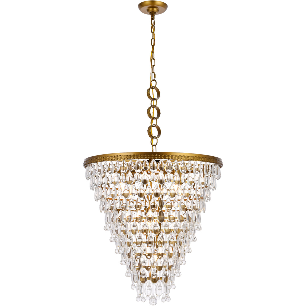 Nordic 7 Light 24 inch Brass Chandelier Ceiling Light