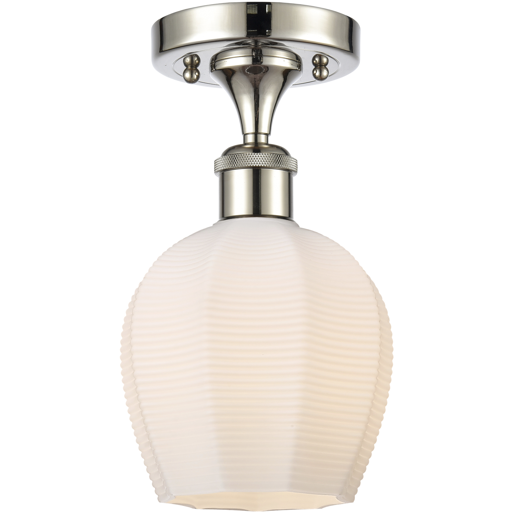 Norfolk 1 Light 5.75 inch Polished Nickel Semi-Flush Mount Ceiling Light in Matte White Glass