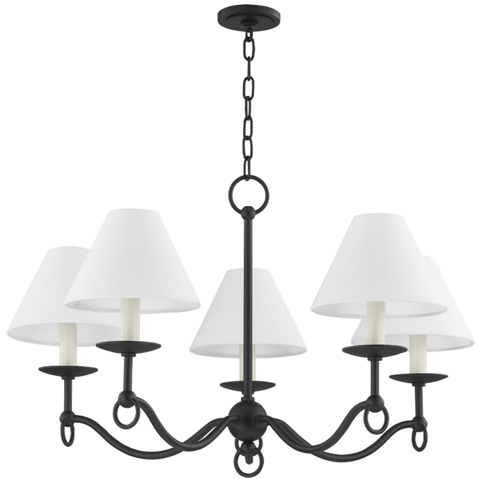 Massi 5 Light 30.25 inch Forged Iron Chandelier Ceiling Light