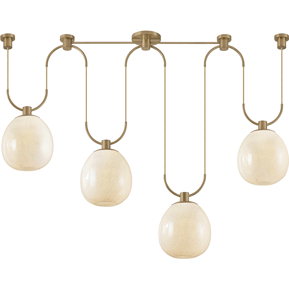 Jove 4 Light 58 inch Patina Brass Linear Ceiling Light