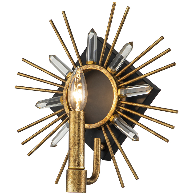 Sun King 1 Light 12.5 inch Gold Leaf Sconce Wall Light