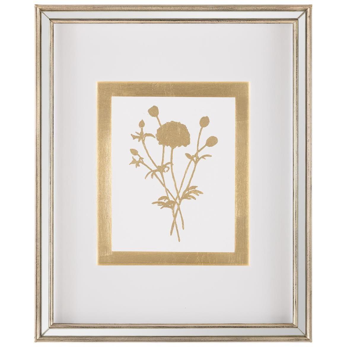 Botanicals II Golden Wall Decor, Giclees