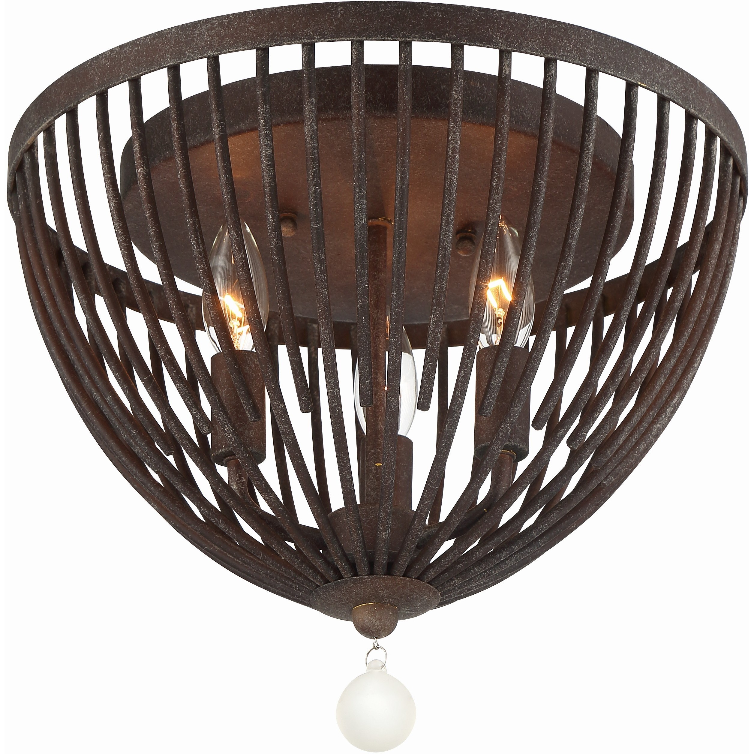 Duval 3 Light 14 inch Forged Bronze Flush Ceiling Light