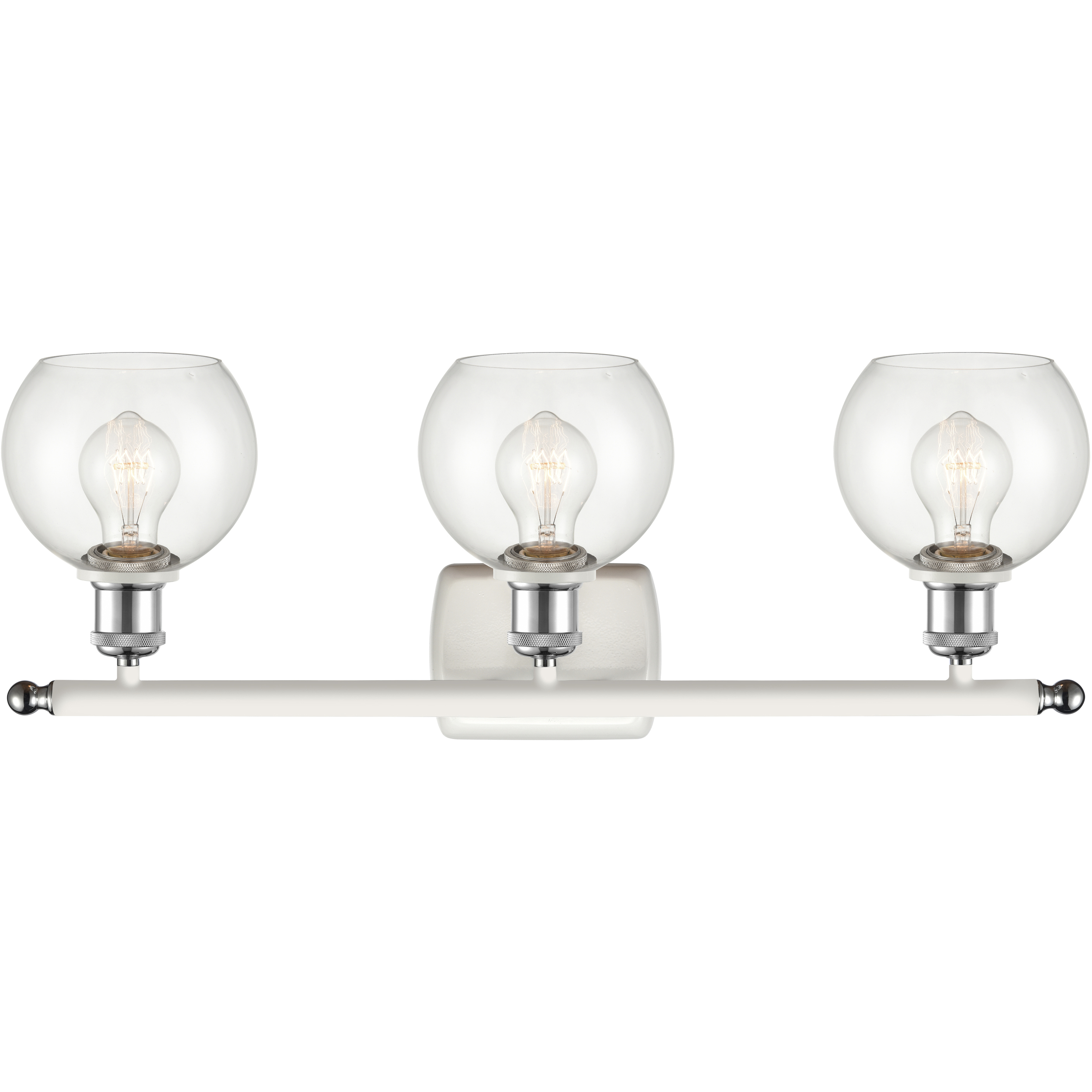 Ballston Athens LED 26 inch White and Polished Chrome Bath Vanity Light Wall Light in Clear Glass