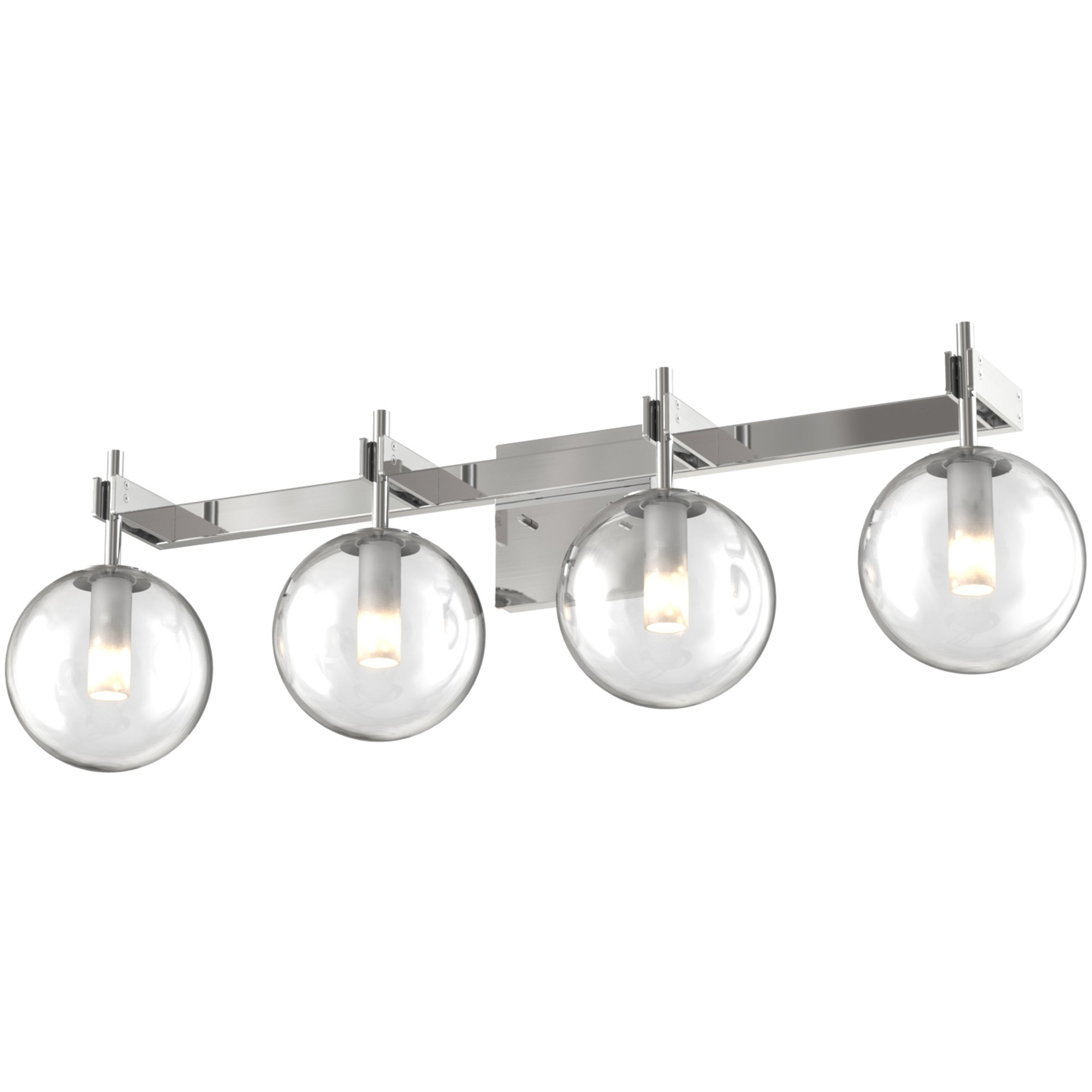 Courcelette 4 Light 26 inch Chrome Bath Vanity Wall Light in Clear Glass