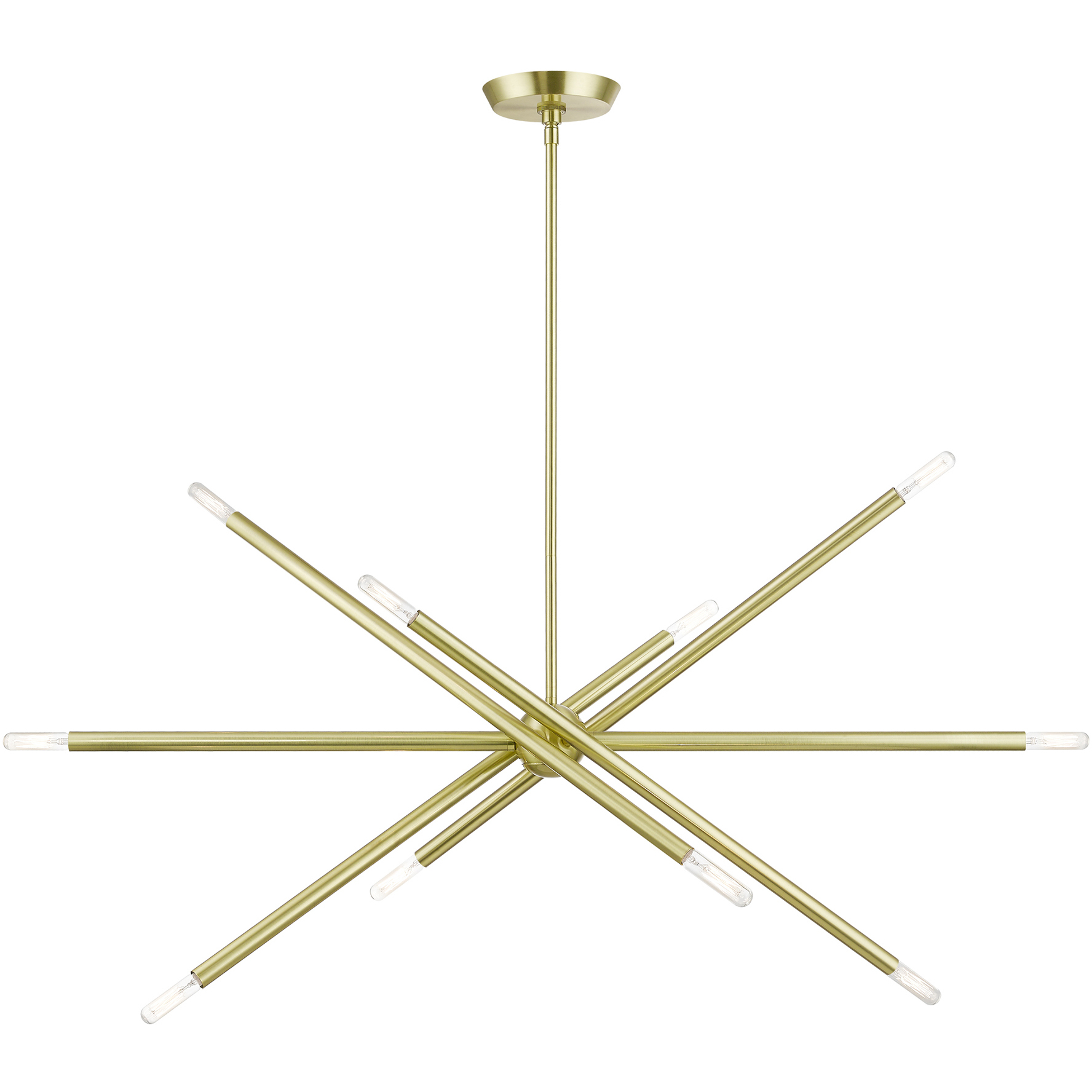 Soho Linear Chandelier Ceiling Light in Satin Brass