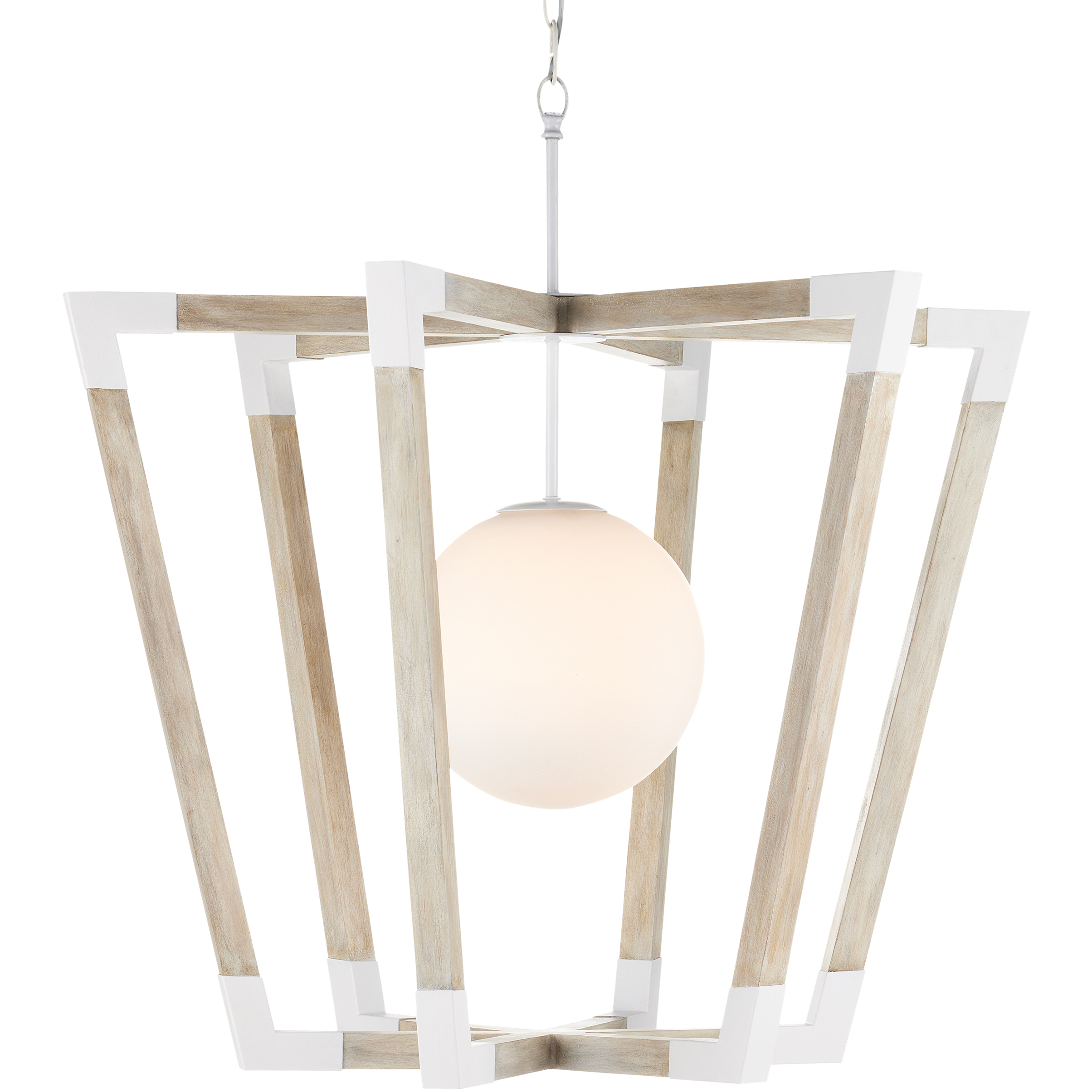 Bastian 1 Light 37 inch Sugar White/Sandstone Globe Pendant Ceiling Light