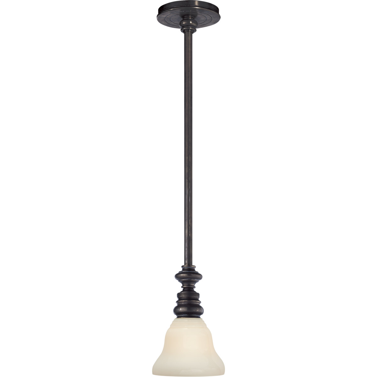 Chapman & Myers Boston 1 Light 5.75 inch Bronze Pendant Ceiling Light in White Glass Desk Shade