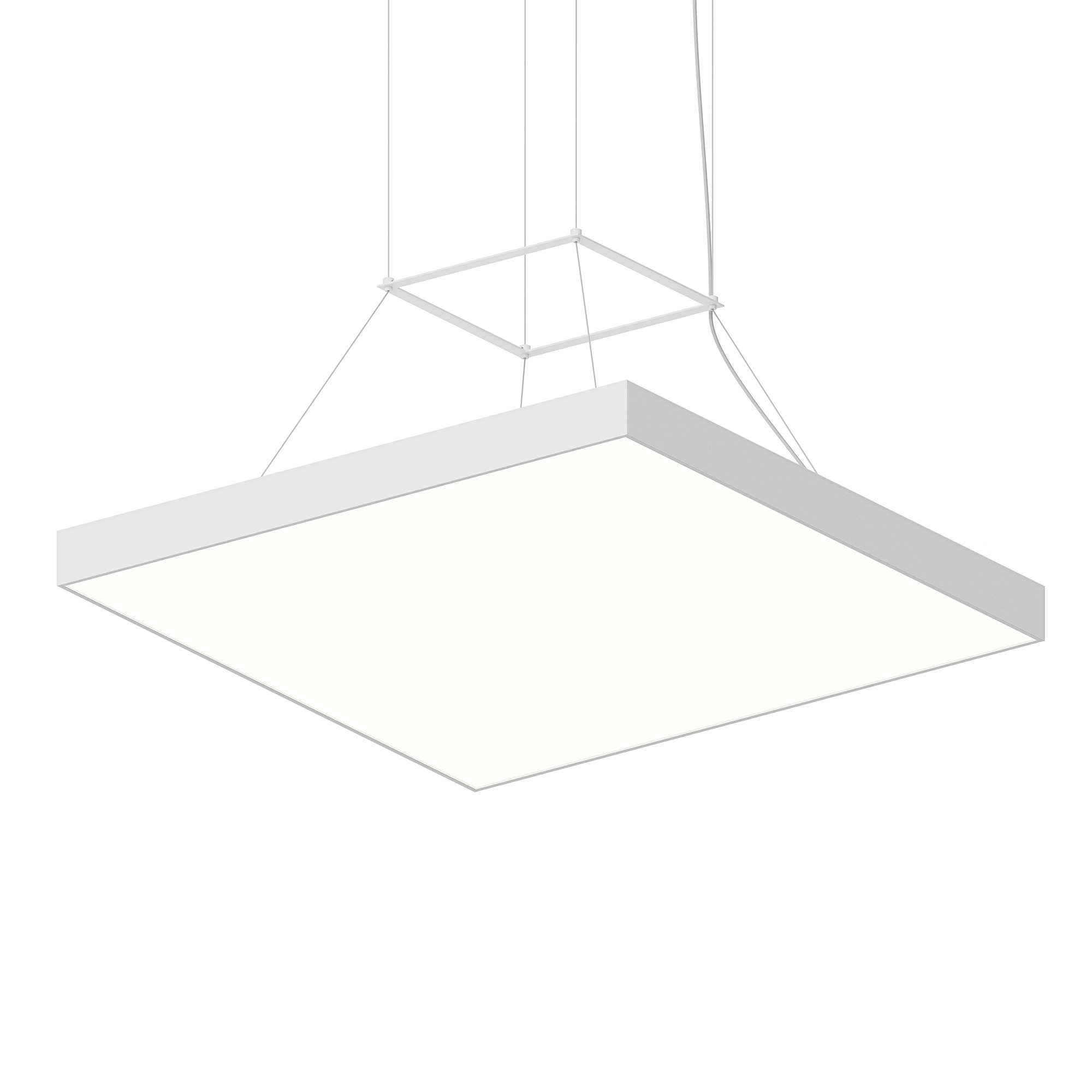 Pi 1 Light 30 inch Satin White Pendant Ceiling Light in 3000K