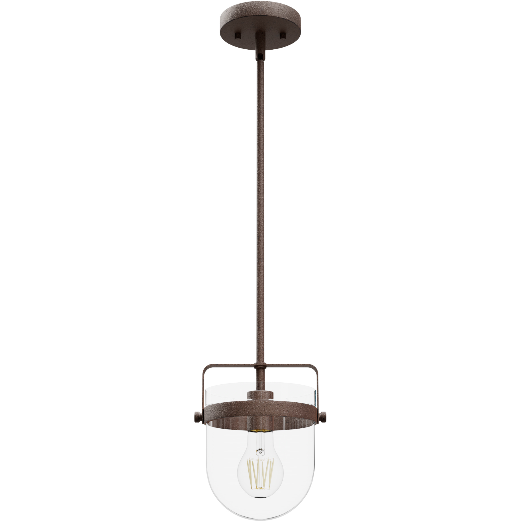 Karloff 1 Light 7.5 inch Textured Rust Pendant Ceiling Light