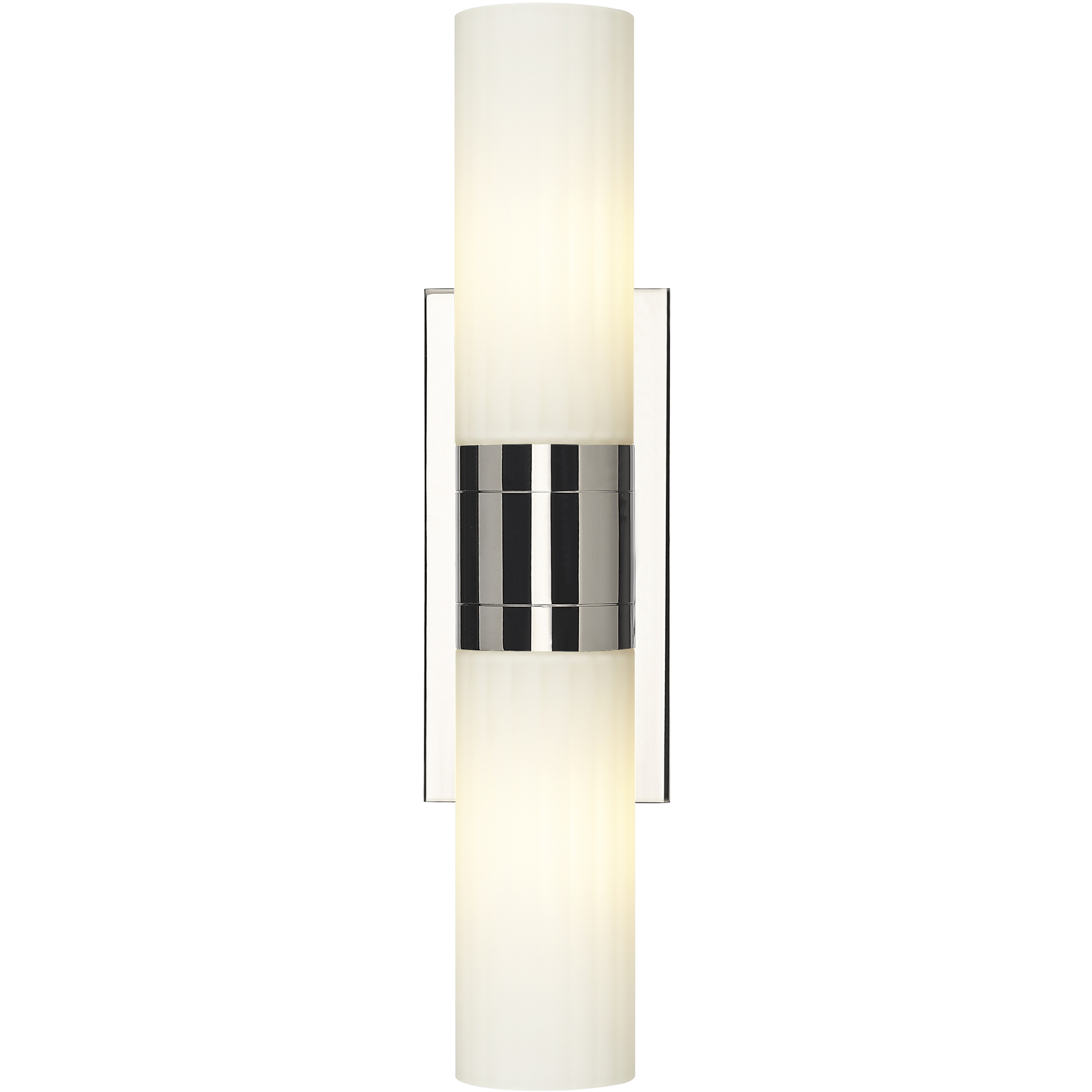 Empire 2 Light 18.5 inch Polished Nickel Bath Vanity Light Wall Light in Matte White Glass