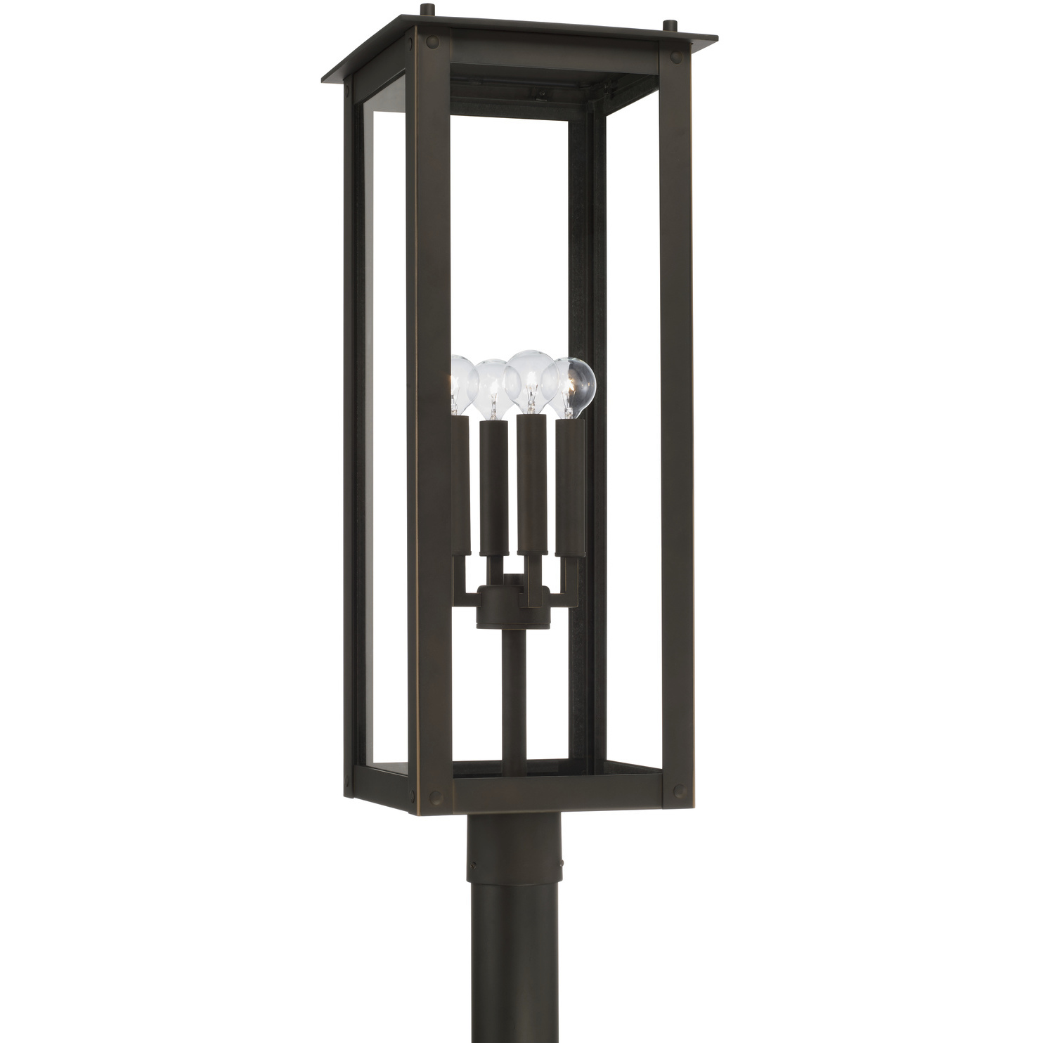 Hunt 4 Light 29 inch Oiled Bronze Outdoor Post Lantern