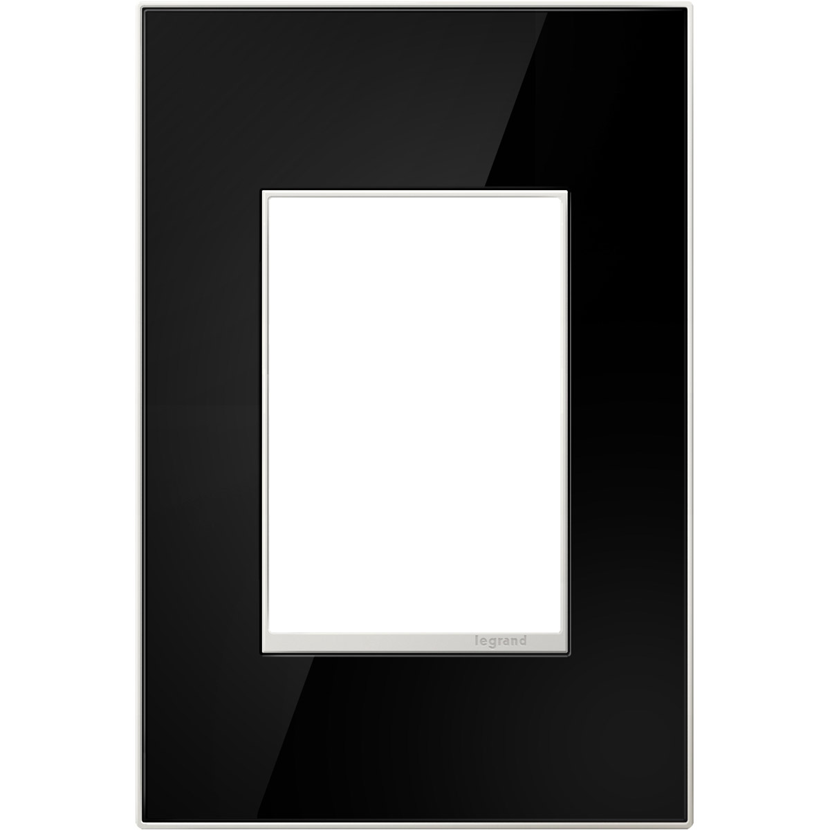 Adorne Mirror Black Wall Plate, 1-Gang