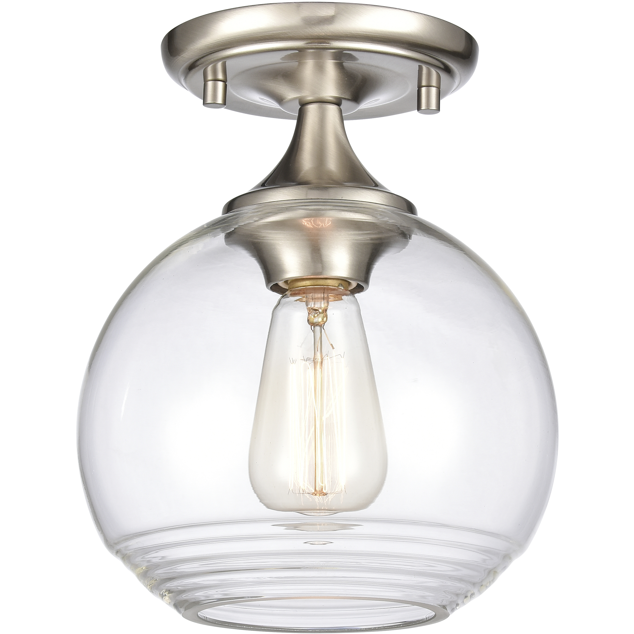 Angie 1 Light 8 inch Satin Nickel Semi Flush Mount Ceiling Light