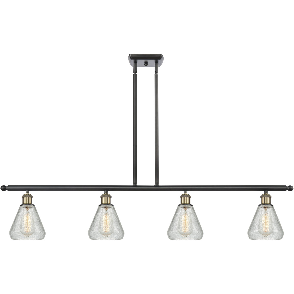 Ballston Conesus LED 48 inch Black Antique Brass Island Light Ceiling Light, Ballston