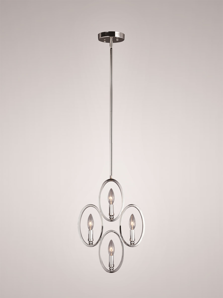 Aura 4 Light 0.75 inch Chrome Pendant Ceiling Light