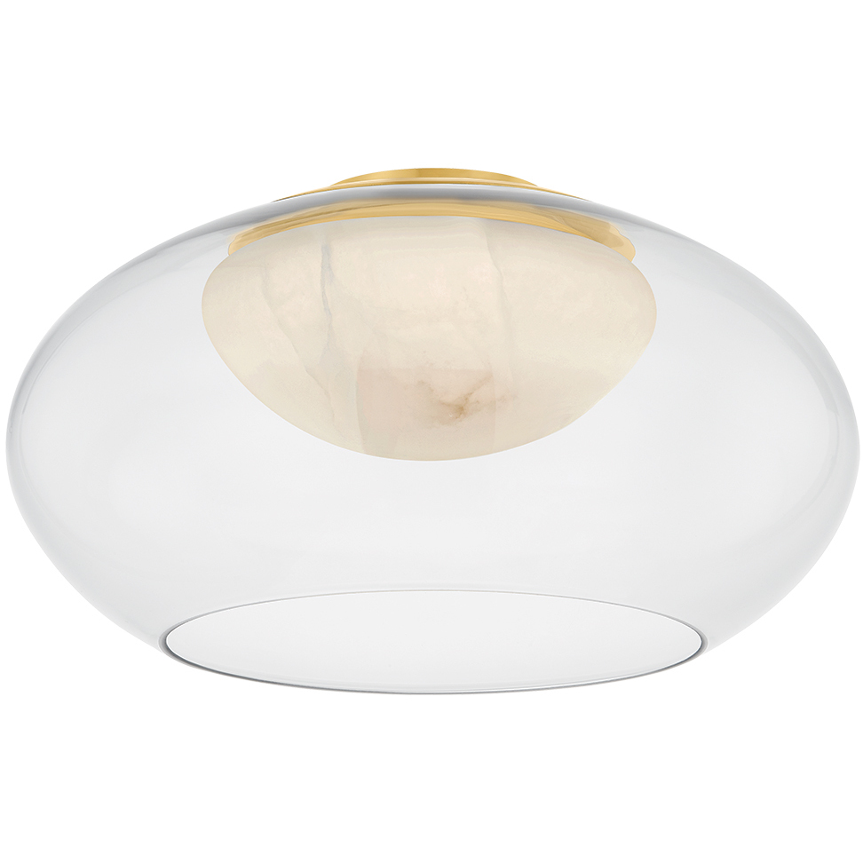 Moore 1 Light 17 inch Aged Brass Flush Mount Ceiling Light
