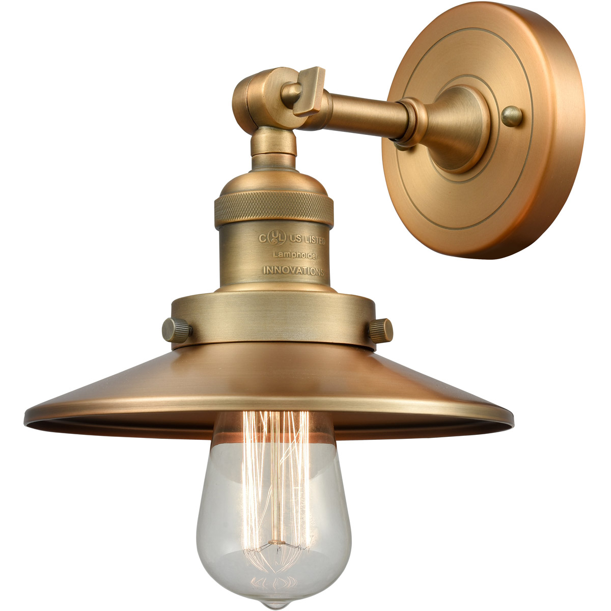 Franklin Restoration Railroad LED 8 inch Satin Gold Sconce Wall Light, Franklin Restoration