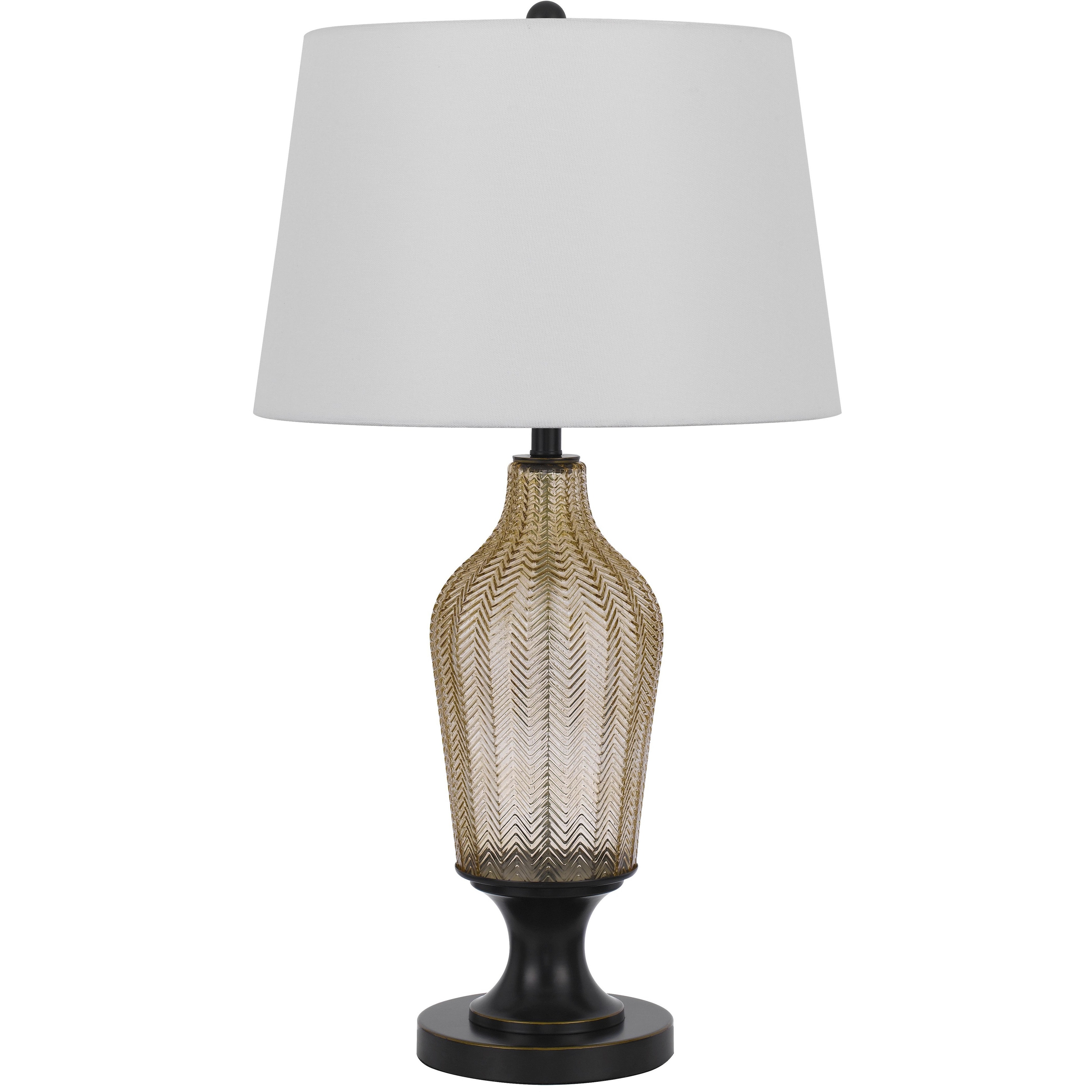 Fluted 30.5 inch 150.00 watt Smoked Table Lamp Portable Light