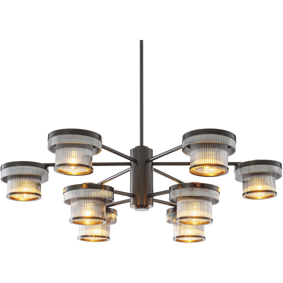 Andromeda 10 Light 41.93 inch Bronze Highlight and Smoke Glass Pendant Ceiling Light