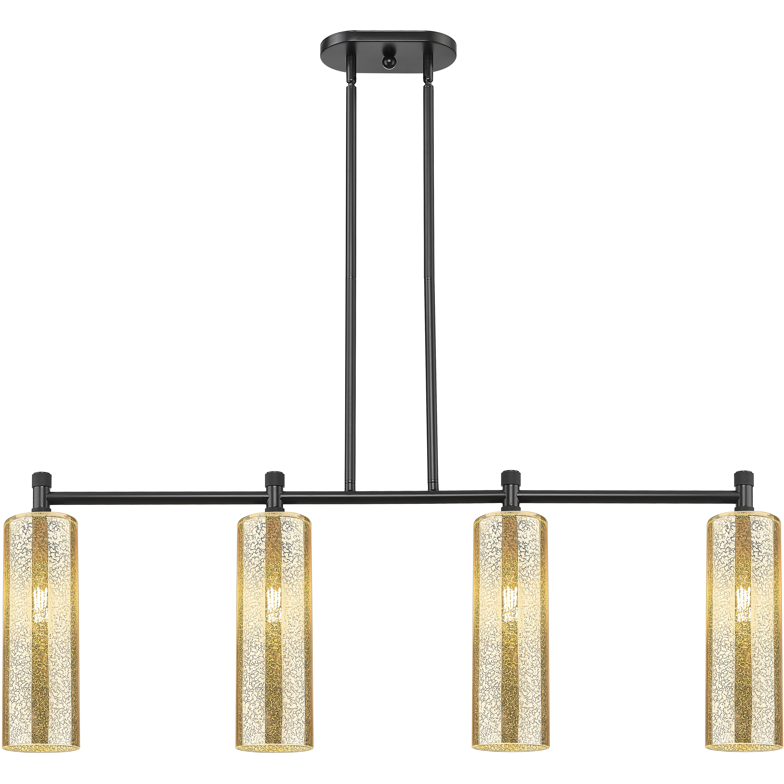 Downtown Urban Crown Point Island Light Ceiling Light in Matte Black, Mercury