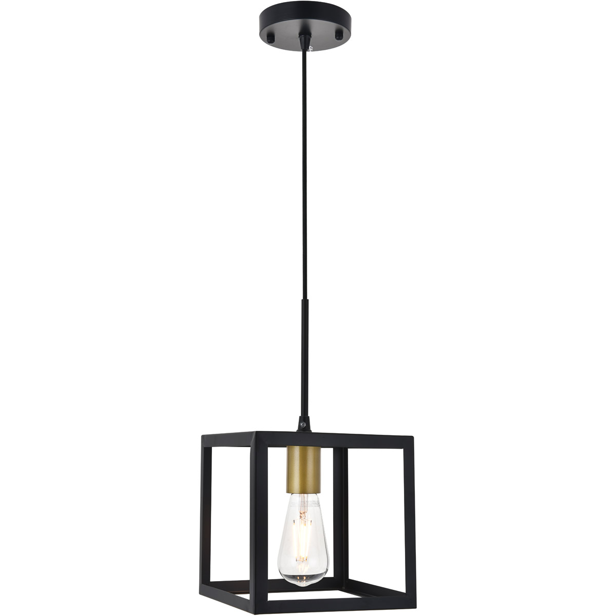 Resolute 1 Light 7.9 inch Brass and Black Pendant Ceiling Light