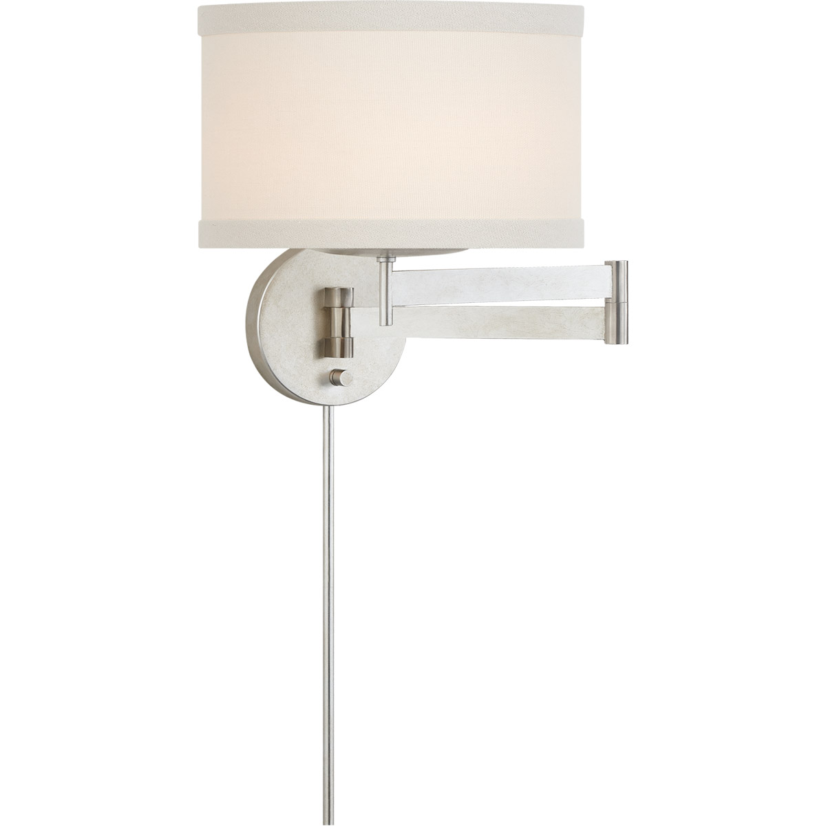 kate spade new york Walker 16 inch 60 watt Burnished Silver Leaf Swing Arm Sconce Wall Light in Cream Linen