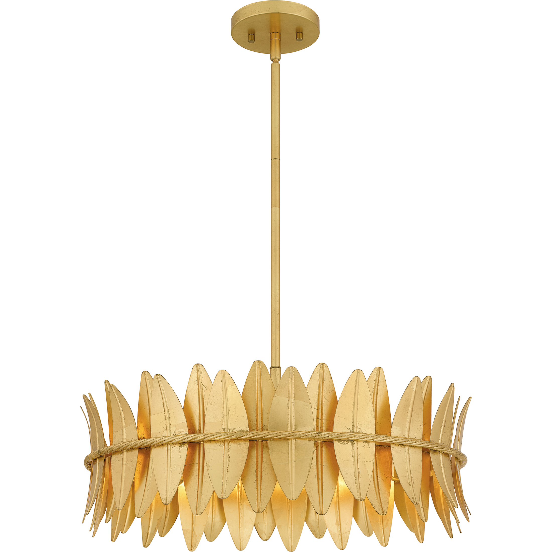 Quoizel LIZ2820GFL Liza 4 Light 20.5 inch Gold Leaf Pendant