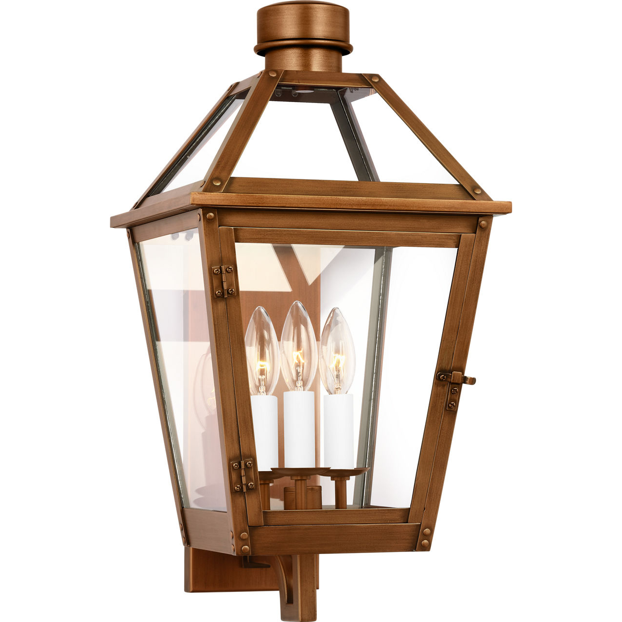 C&M by Chapman & Myers Hyannis 3 Light 20.25 inch Natural Copper Outdoor Wall Lantern