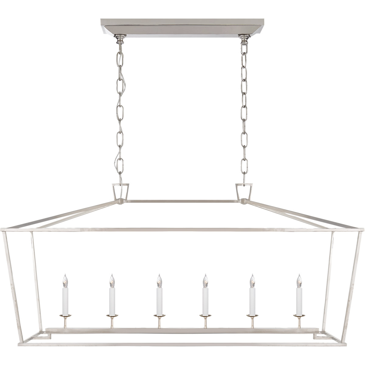 Visual Comfort Signature Six Light Lantern Darlana Polished Nickel