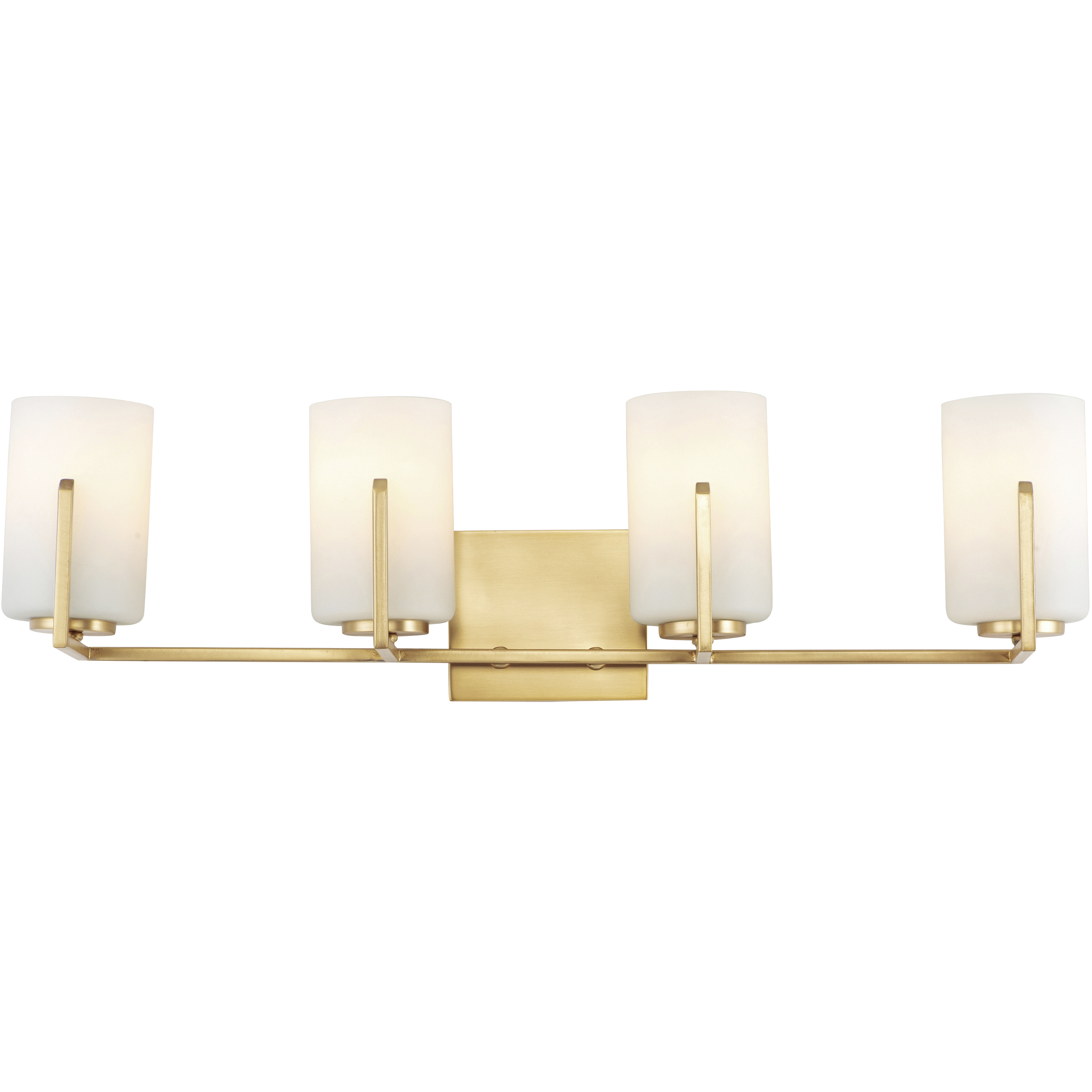 Dart 4 Light 29.75 inch Satin Brass Bath Vanity Wall Light