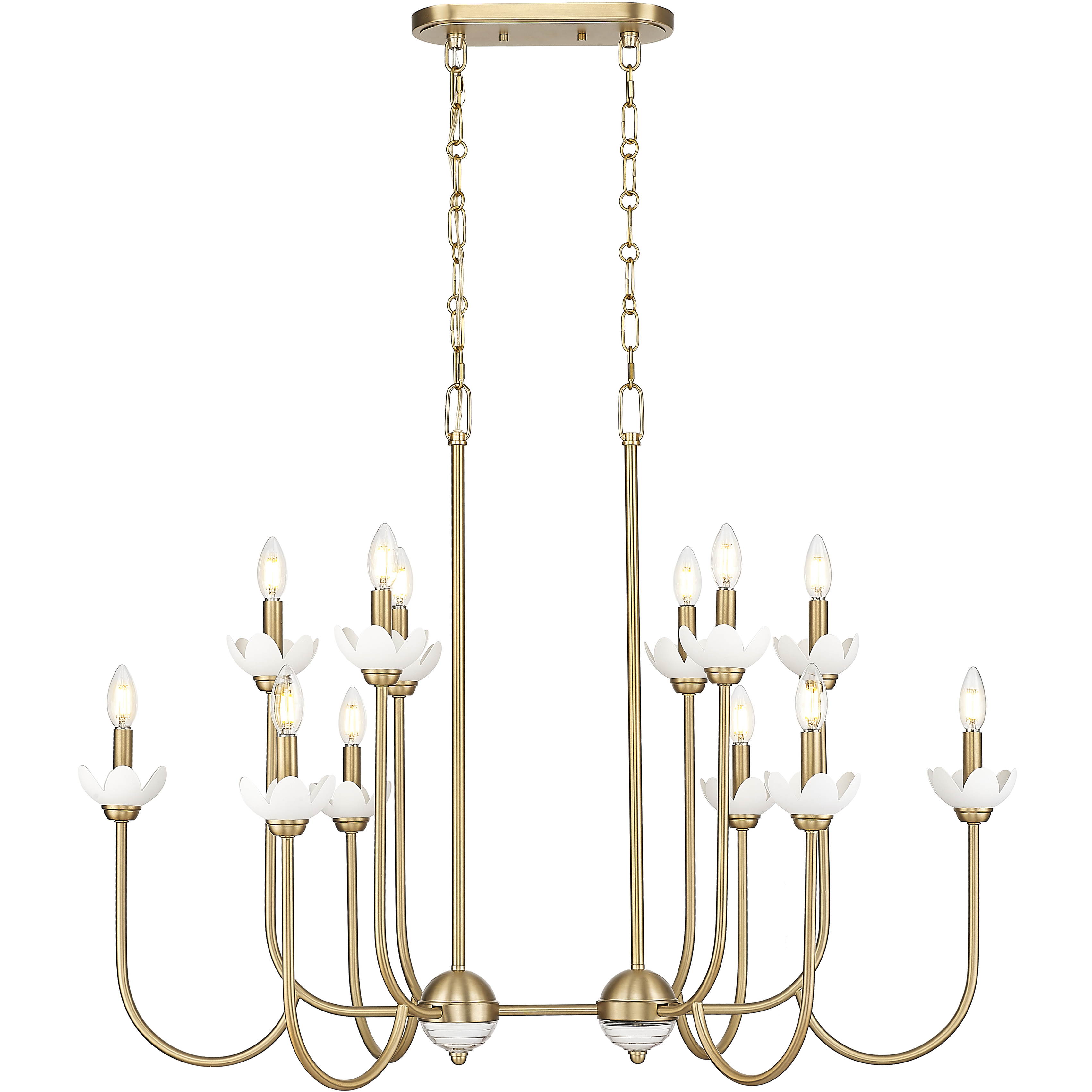 Allistair Linear Chandelier Ceiling Light in Modern Gold