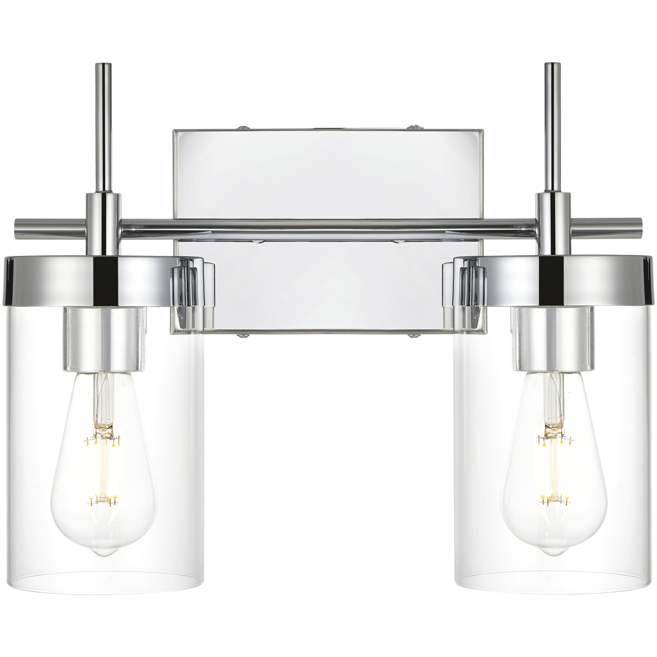 Benny 2 Light 14 inch Chrome Bath Sconce Wall Light