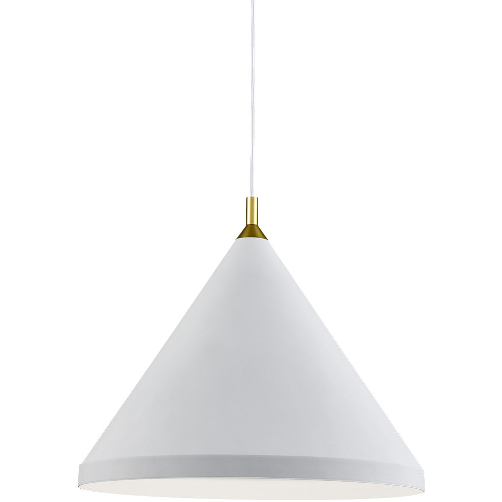 Dorothy 1 Light 24 inch White with Gold Detail Pendant Ceiling Light