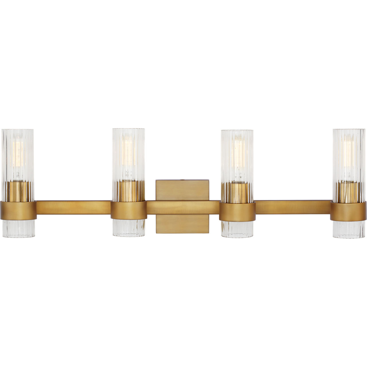 C&M by Chapman & Myers Geneva 4 Light 30 inch Burnished Brass Vanity Light Wall Light