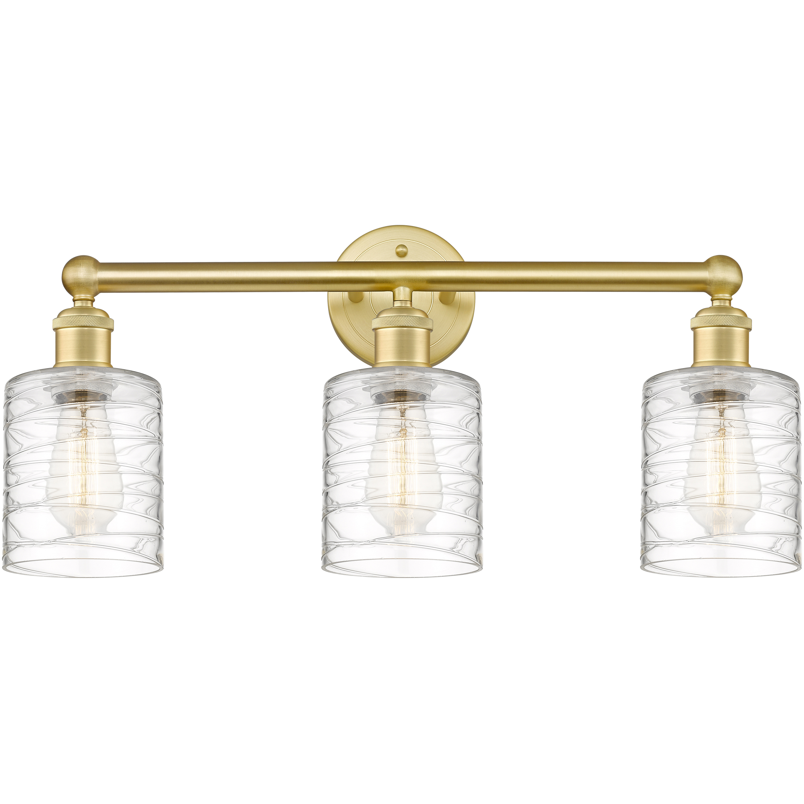 Cobbleskill 3 Light 23 inch Satin Gold Bath Vanity Light Wall Light in Deco Swirl