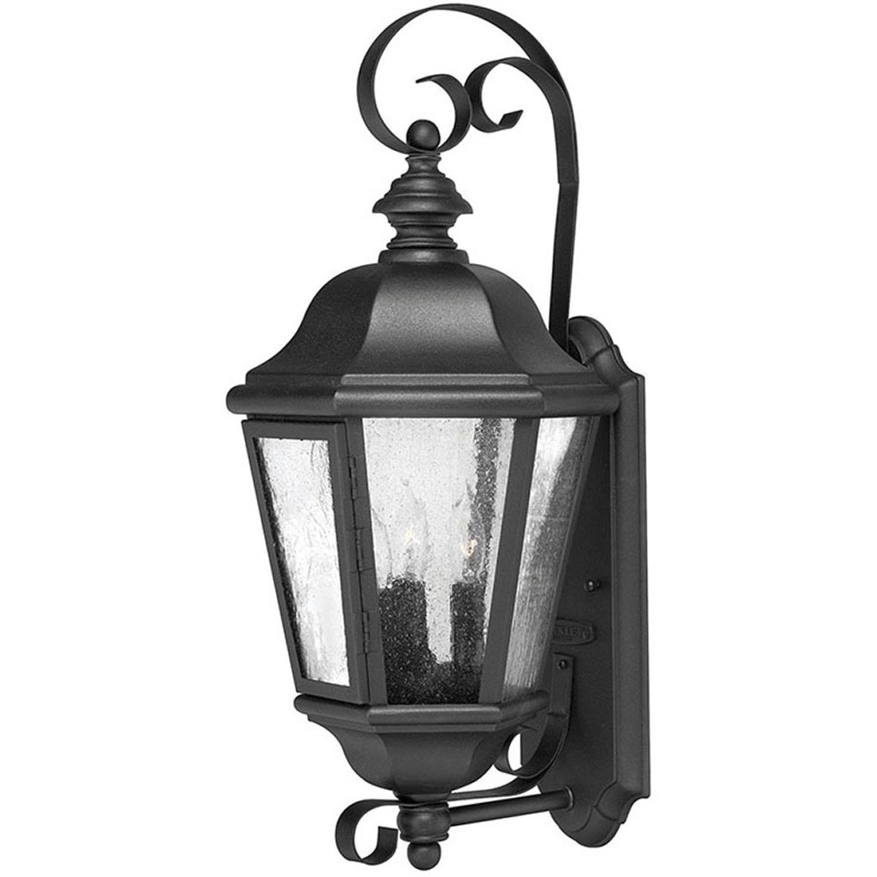 Estate Series Edgewater Outdoor Wall Mount Lantern in Black, Non-LED, Medium