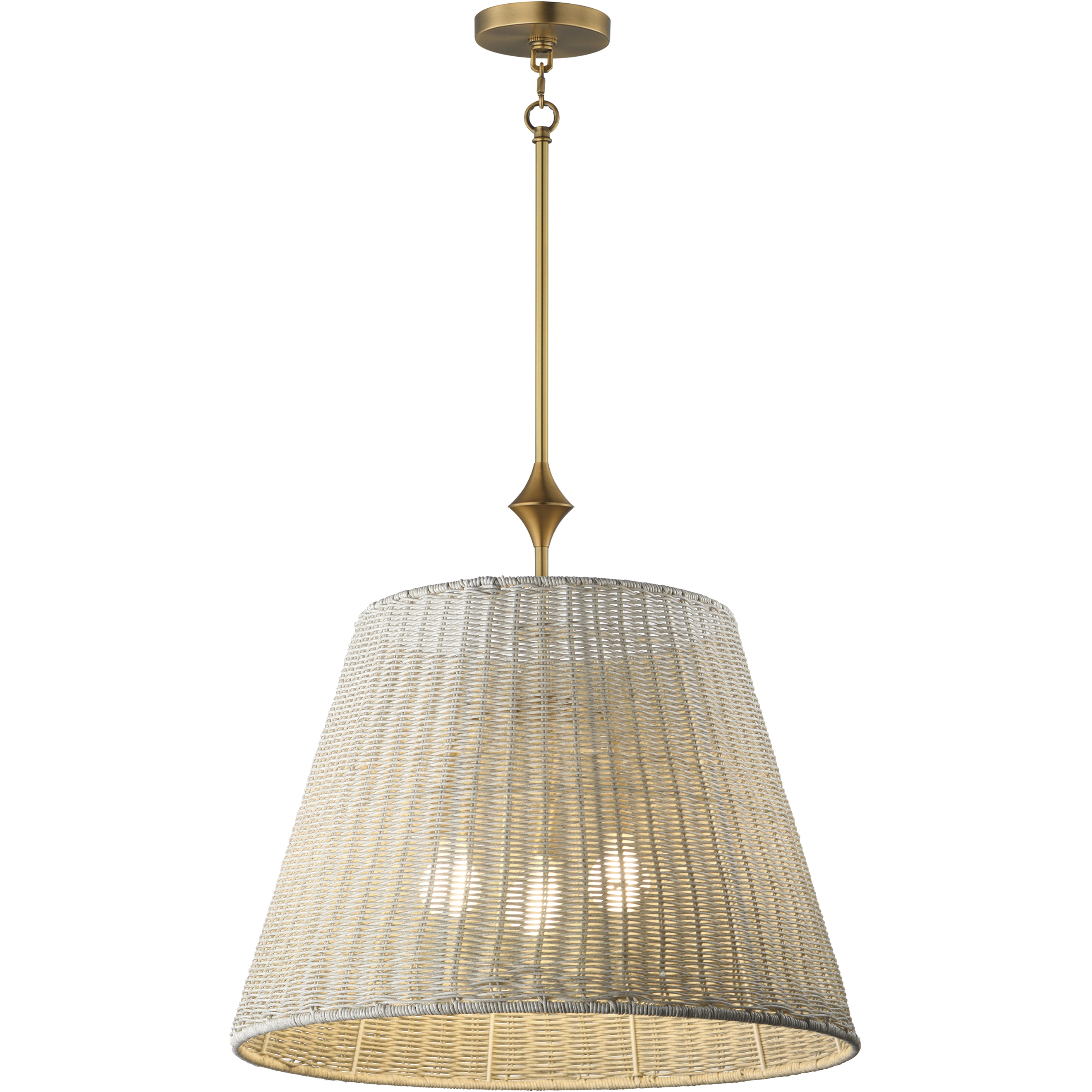 Baja 3 Light 24 inch Natural Aged Brass Single Pendant Ceiling Light