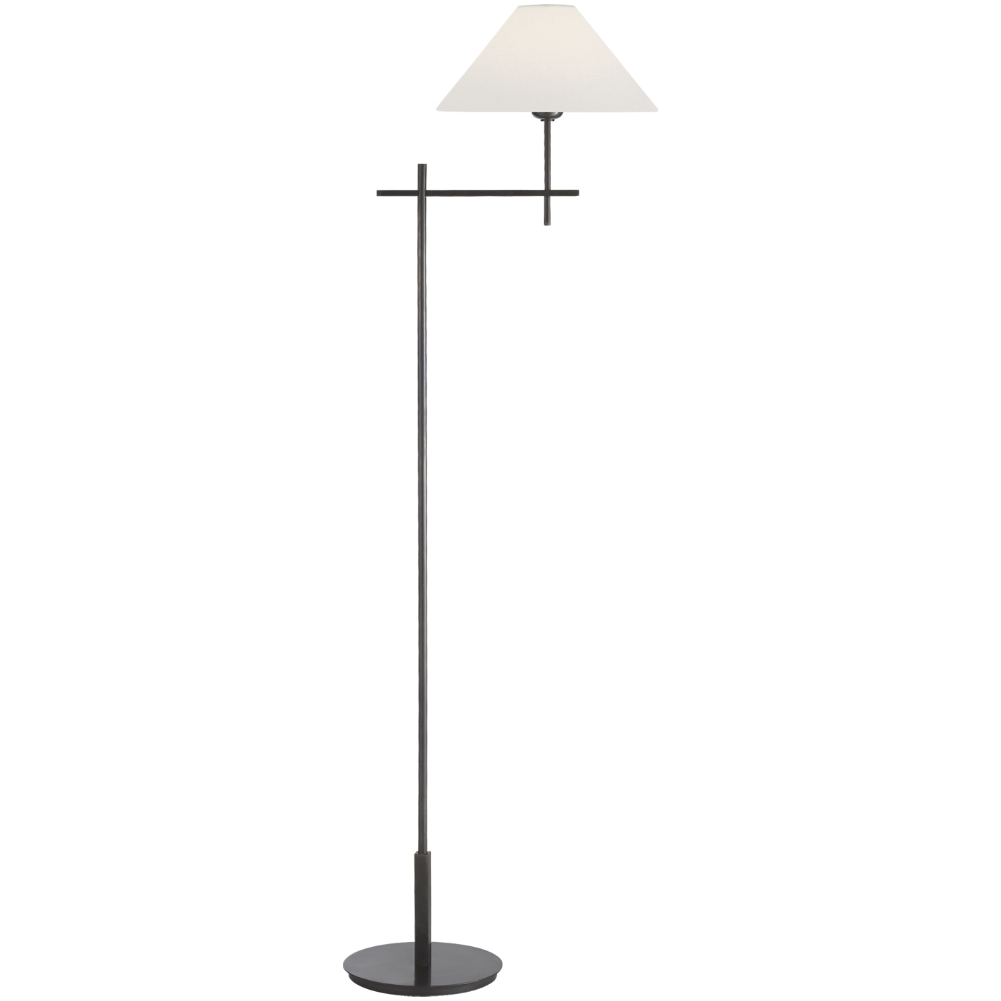 J. Randall Powers Hackney 52 inch 40 watt Bronze Bridge Arm Floor Lamp Portable Light in Linen