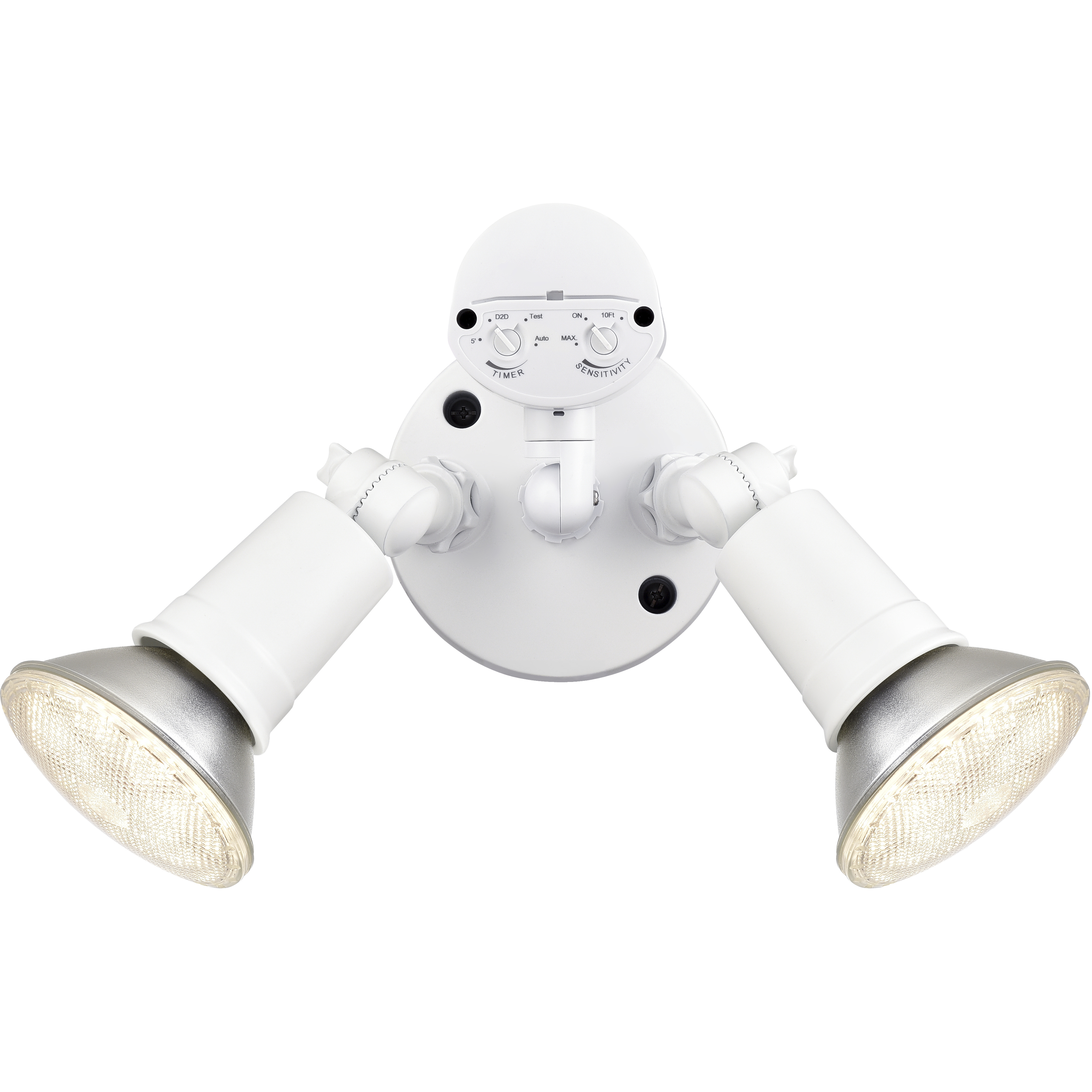 Twin Head Basic 2 Light 4.75 inch Matte White Outdoor Security Flood Light