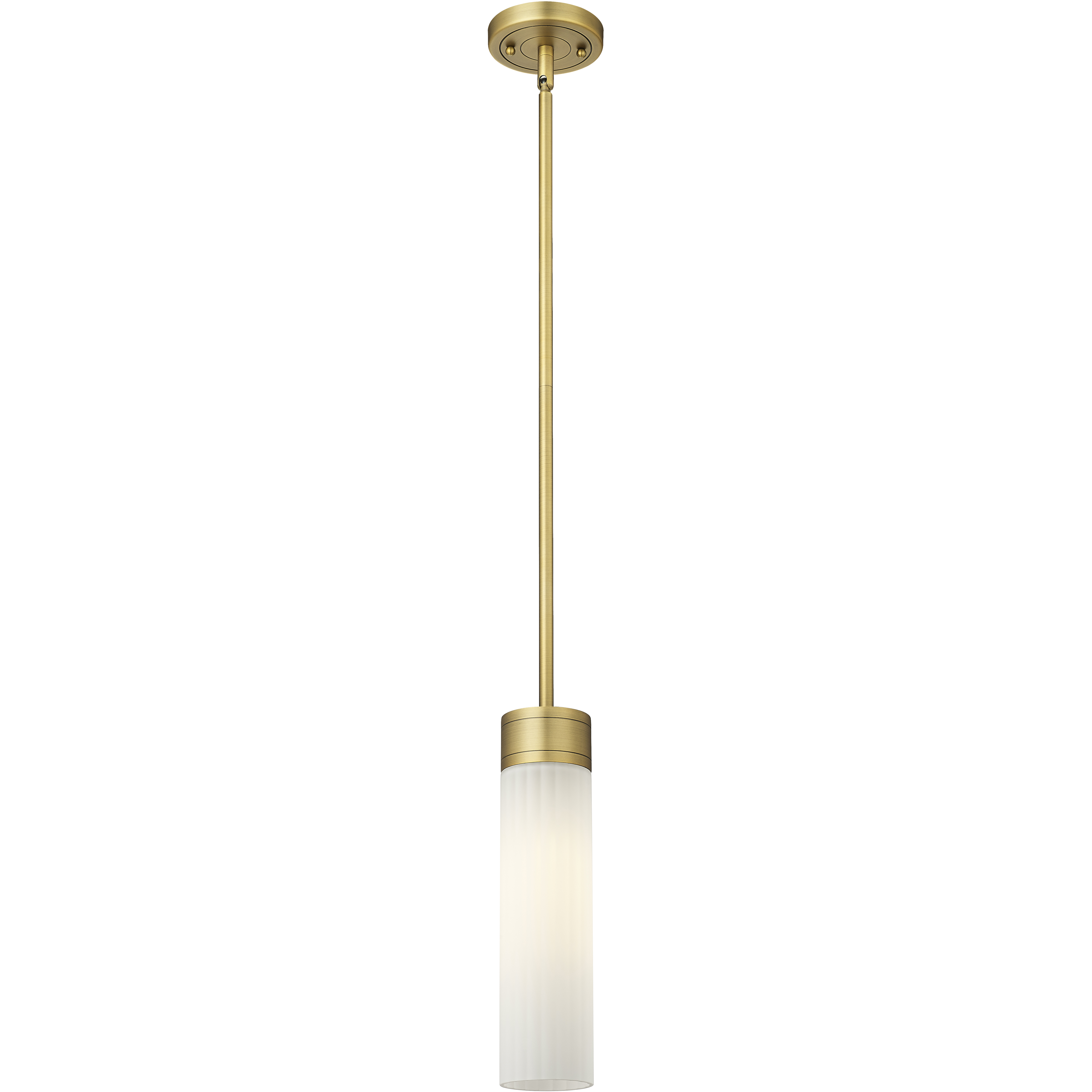 Empire 1 Light 3.13 inch Brushed Brass Pendant Ceiling Light in Matte White Glass